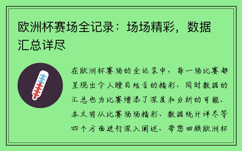 欧洲杯赛场全记录：场场精彩，数据汇总详尽